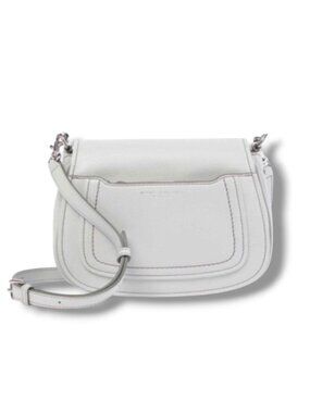 NWT Marc Jacobs White Leather Saddle Shoulder Bag Light Grey MSRP $325.00